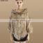 SJ102-01 Modern Style Fashion Rabbit Fur Vest,Knitted Women Clothes With Raccoon Fur Collar