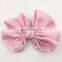 4" Chiffon Bo Accessories Solid Bow Without Hair Clips Flat Back