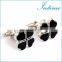 Lucky Four Leaf Clovers Black Silver Shirt Cufflinks