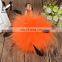 2016 Latest Style Bag Car Home Decoration With Feather Real Fur Raccoon Pom Pom Keychain