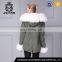 Wholesale good quality fur hooded jacket fashion fur trim coat sale
