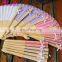 Handmade Elegant Folding Silk Hand Fan with Rhineston Ribbon Bow Decoration Wedding Favors Gifts