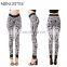 bodycon floral print elastic leggings hot sale lady low waist bandage pants for women