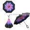 Sale online AUTO OPEN high quality double layers windproof Upside Down umbrella reversed umbrella