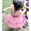 A0134# 2PCS Cute Summer Girls Dress Kids Princess Tulle Tutu Ball Gown Toddler Vestidos Infant Girl Birthday Clothes