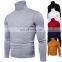 Basic style turtle neck high collar solid color men sweaters