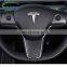 3pcs Frosting Matte Finish Carbon Fiber for Tesla Model 3 Steering Wheel Patch Decoration Interior Modified Model Y Accessories