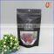 Matte Stand up Dried Food Packaging Plastic Zip Lock Bags Round Window Black Mylar Bags