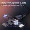 2nd Gen 540 Rotation Micro USB Type C magnetic charging cable Nylon Braided Magnetic Fast Charging Usb Cable