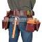 Genuine Leather tool belt bag Professional 10 Pocket Carpenters Tool Pouch Framers Combo Bag Tool Belt Kit