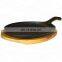 OEM pre-seasoned enameled cast iron pizza pan with round thread