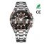 SINOBI Charming Luminous Watch For Man Full Stainless Steel Band Quartz Movement Wrist Watch Chronograph WatchS9720G