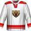 100% polyester breathable ice hockey jersey with red shoulders