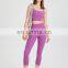 Custom Logo Sexy U Back Sports Bra High Waist Capries Two Piece Gym Fitness Yoga Suit Set Workout Wear Sports Clothes For Women