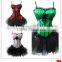 Corset Burlesque Boned Laced Basques Corsets Tutu Fancy Dress Sexy Costume Satin