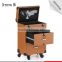 2016 Guangzhou factory supplier high quality trolley makeup case with lights and mirror