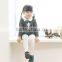 Japanese wholesale high quality cute long sleeve baby frock like school uniform fake layered design
