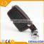 Factory supply genuine pu black leather 2 bottons car key bag with logo for Toyota
