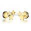 2016 Latest Simple Design Ginger Snap Jewelry Button Star Saudi Gold Jewelry Earring