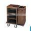 stainless steel like wood brown color hotel guest room service cart high quality cleaning trolley sign bag