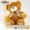 Brown Tan Plush Bow Teddy Bear Toys