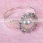 fashionable flower shape big plastic pearls metal alloy napkin rings for wedding