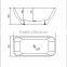 SUNZOOM square shape acrylic bathtub,plain bathtub,chinese sex bathtub
