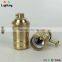 CE E27 Brass metal ball pendant lamp socket with switch