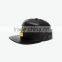 cool 5 panel customized leather snapback caps with metal iron lock