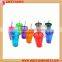 2016 Promotional 16 oz Double Wall Plastic Tumbler with straw