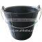 flexible plastic bucket with steel handle,black plastic pail,PE bucket,REACH