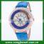 Fashion rhinestone casual cheap leather watch strap for ladies