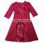 Customized muslim Newly supply red long sleeve casual knitted two types fabric sequin lady dress