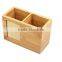 Two Compartments Bamboo pen holder, can be storage photo