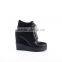 double dots sole leather oxford platform women shoes with lace