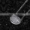 silver globe pendant necklace CZ pave setting platinum plated women necklace