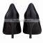 UK Elegant High Heel Tiny square shape classic ladies breatheable PU lining comfortable black sheep skin pump shoes