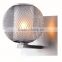 New design contemporary 4 bulbs glass wall sconces with steel grid-like steel shade wall sconces
