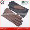 High Quality Brown and Black Twotone Gloves Hand Sewing Cashmere Lined Leather Gloves