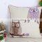 2015 Cartoon Owl the Embroidery Cotton and Linen Pillowcases Creative Home Cloth Art Sofa Cushion Cover