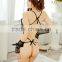 Women Sexy Lingerie Sleepwear One Piece Pajamas Dress Halter gloves Teddy