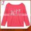 FUNG Item 300601 Women off Shoulder Long Sleeve Wifey Sweater shirt