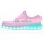 Pink Cute Girls Kids LED Shoe, Breathable Kids LED Running Shoe, KIDS LED Sport Shoe With High Quality