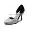 Best profit black and white high heel pump shoes for ladies