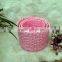 cheap paper rattan baskets, wicker rattan baskets, set of 3 -pink