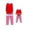 2016 hot sale 100% cotton trade assurance service striped long sleeve christmas family pajamas