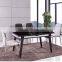 Black tempered glass top dining table for dining room
