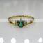 Diamond Gold Ring With Green Hydro 14K