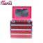 Personalized Red Sequin Aluminum Makeup Vanity Box With Lock