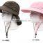 Protective removable outdoor spring summer sun hat mountain jungle fisherman fishing hats for men and women